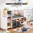 VEVOR Kids Reading Nook Bench 6-Cubby Storage Bookshelf with Seat Cushion White