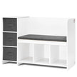 VEVOR Kids Reading Nook Bench 6-Cubby Storage Bookshelf with Seat Cushion White