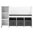 VEVOR Kids Reading Nook Bench 6-Cubby Storage Bookshelf with Seat Cushion White