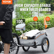 VEVOR Bike Cargo Trailer, 100 lbs Load Capacity, Heavy-Duty Bicycle Wagon Cart, Foldable Compact Storage with Universal Hitch, Waterproof Cover, 16