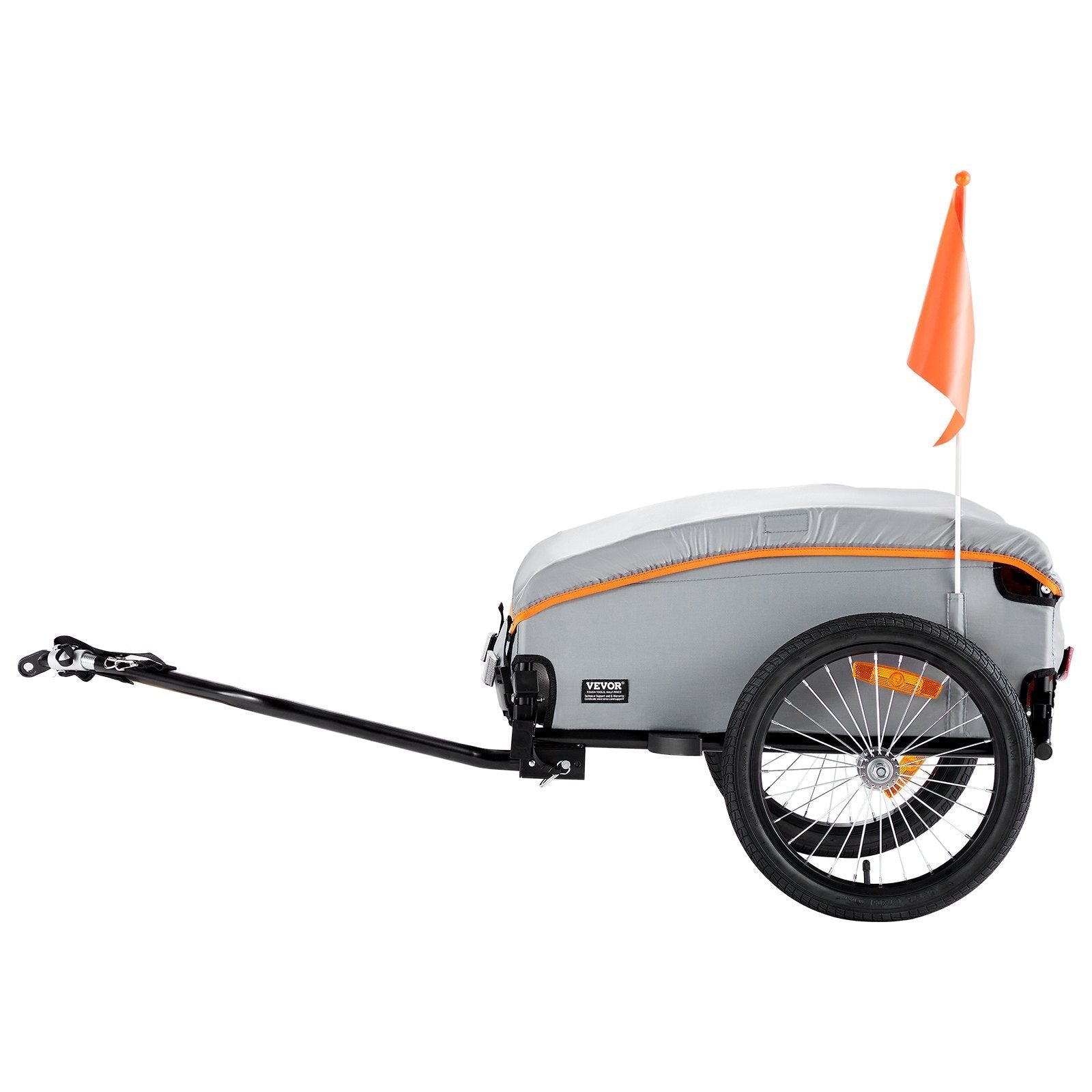 VEVOR Bike Cargo Trailer, 100 lbs Load Capacity, Heavy-Duty Bicycle Wagon Cart, Foldable Compact Storage with Universal Hitch, Waterproof Cover, 16
