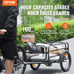 VEVOR Bike Cargo Trailer, 160 lbs Load Capacity, Heavy-Duty Bicycle Wagon Cart, Foldable Compact Storage & Quick Release with Universal Hitch, 16