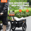 VEVOR Bike Cargo Trailer, 88 lbs Load Capacity, Heavy-Duty Bicycle Wagon Cart, Foldable Compact Storage with Universal Hitch, Waterproof Cover, 16