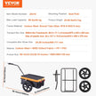 VEVOR Bike Cargo Trailer, 88 lbs Load Capacity, Heavy-Duty Bicycle Wagon Cart, Foldable Compact Storage with Universal Hitch, Waterproof Cover, 16