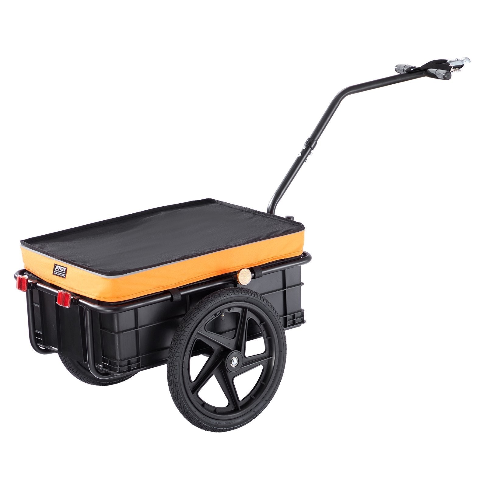 VEVOR Bike Cargo Trailer, 88 lbs Load Capacity, Heavy-Duty Bicycle Wagon Cart, Foldable Compact Storage with Universal Hitch, Waterproof Cover, 16