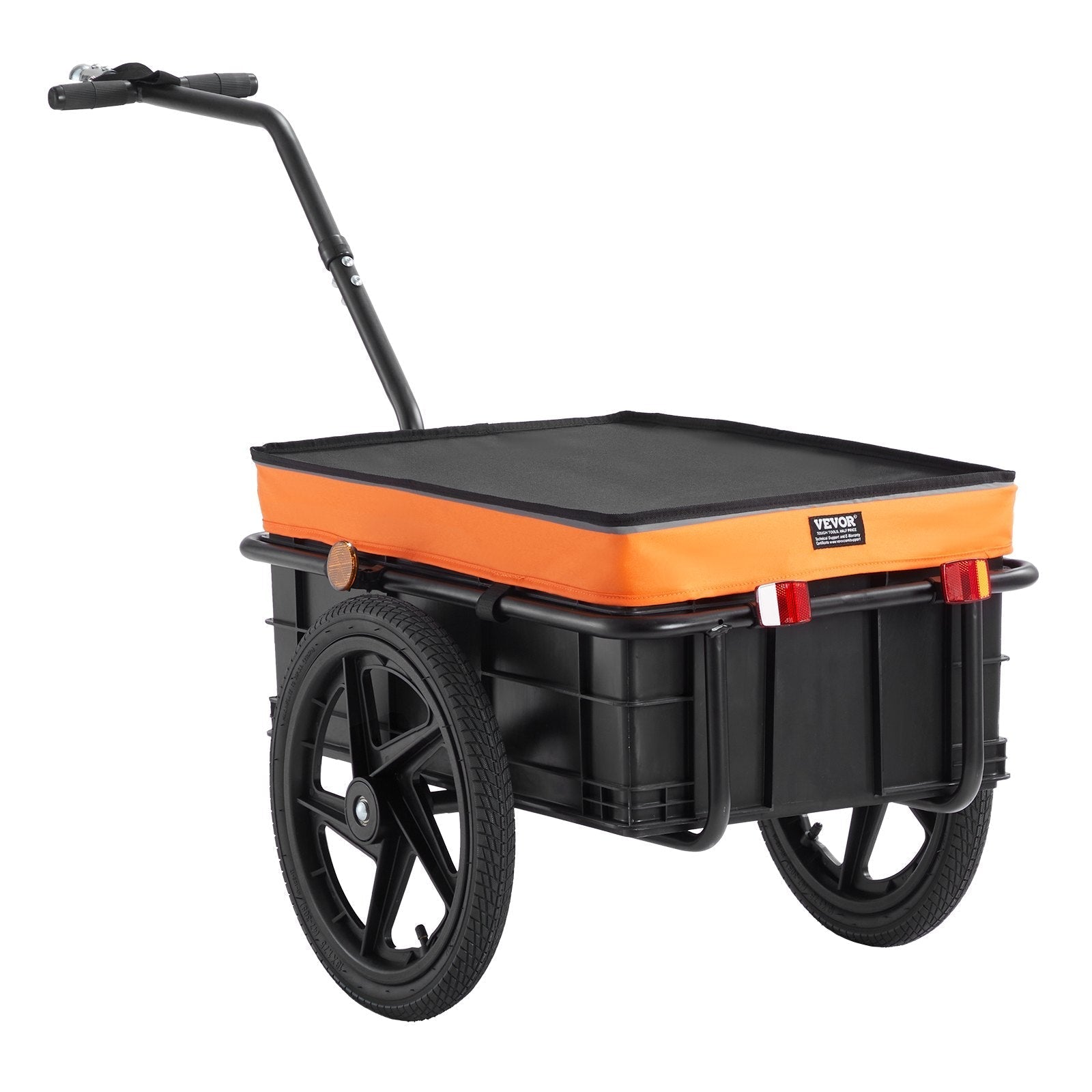 VEVOR Bike Cargo Trailer, 88 lbs Load Capacity, Heavy-Duty Bicycle Wagon Cart, Foldable Compact Storage with Universal Hitch, Waterproof Cover, 16