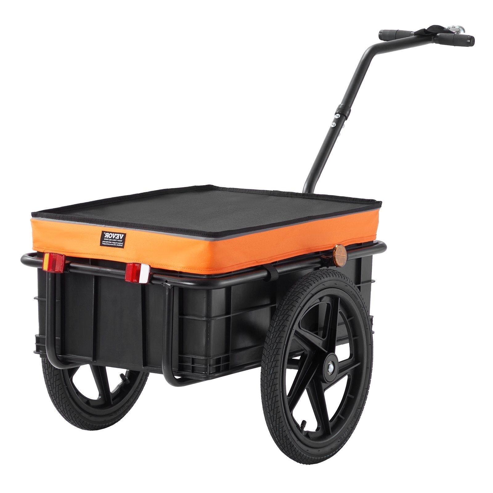 VEVOR Bike Cargo Trailer, 88 lbs Load Capacity, Heavy-Duty Bicycle Wagon Cart, Foldable Compact Storage with Universal Hitch, Waterproof Cover, 16