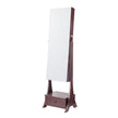 VEVOR Mirror Jewelry Cabinet Standing Mirror with Storage Full Length Brown
