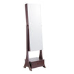 VEVOR Mirror Jewelry Cabinet Standing Mirror with Storage Full Length Brown
