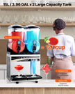 VEVOR Commercial Slushy Machine 15Lx2 Tank Margarita Smoothie Frozen Drink Maker