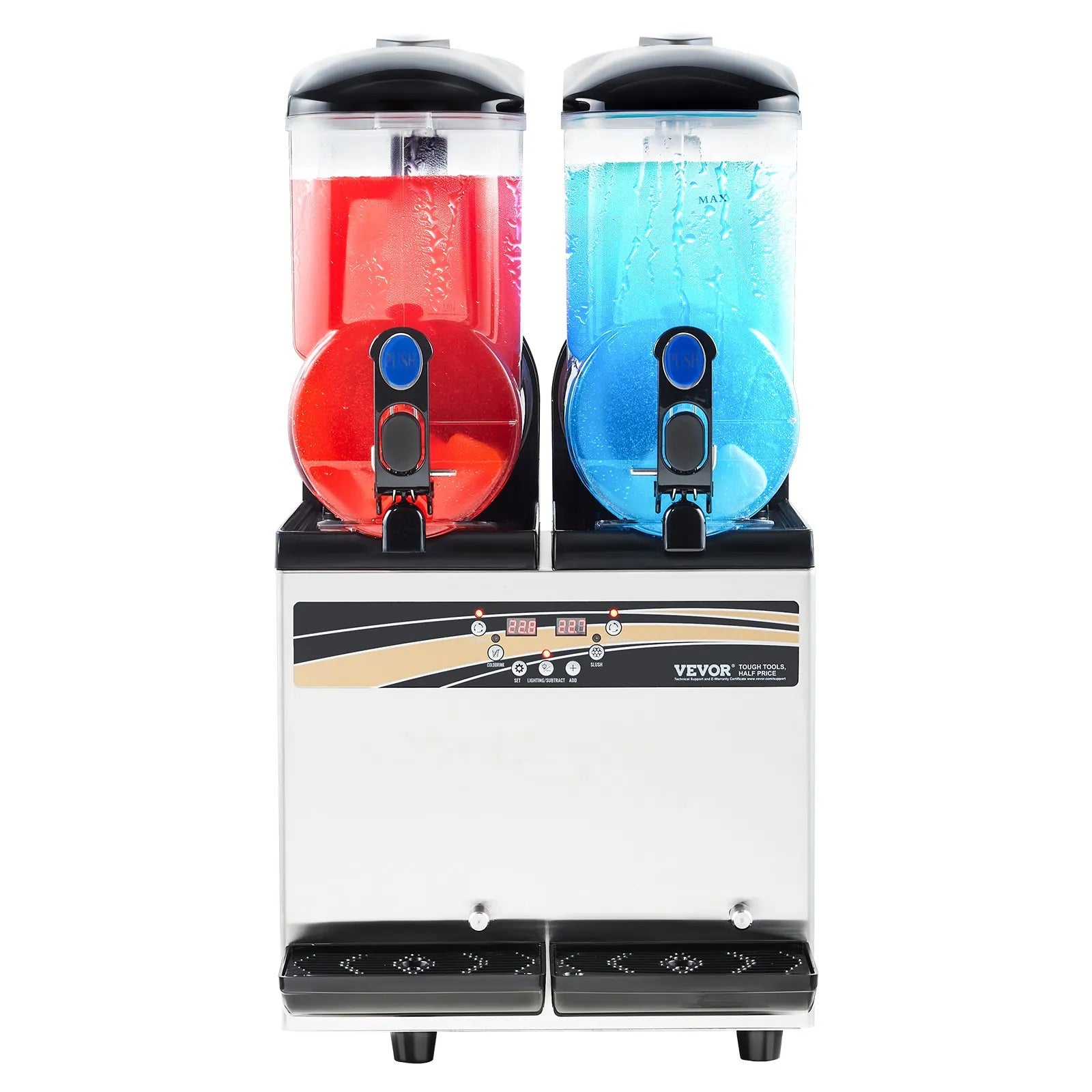 VEVOR Commercial Slushy Machine 15Lx2 Tank Margarita Smoothie Frozen Drink Maker
