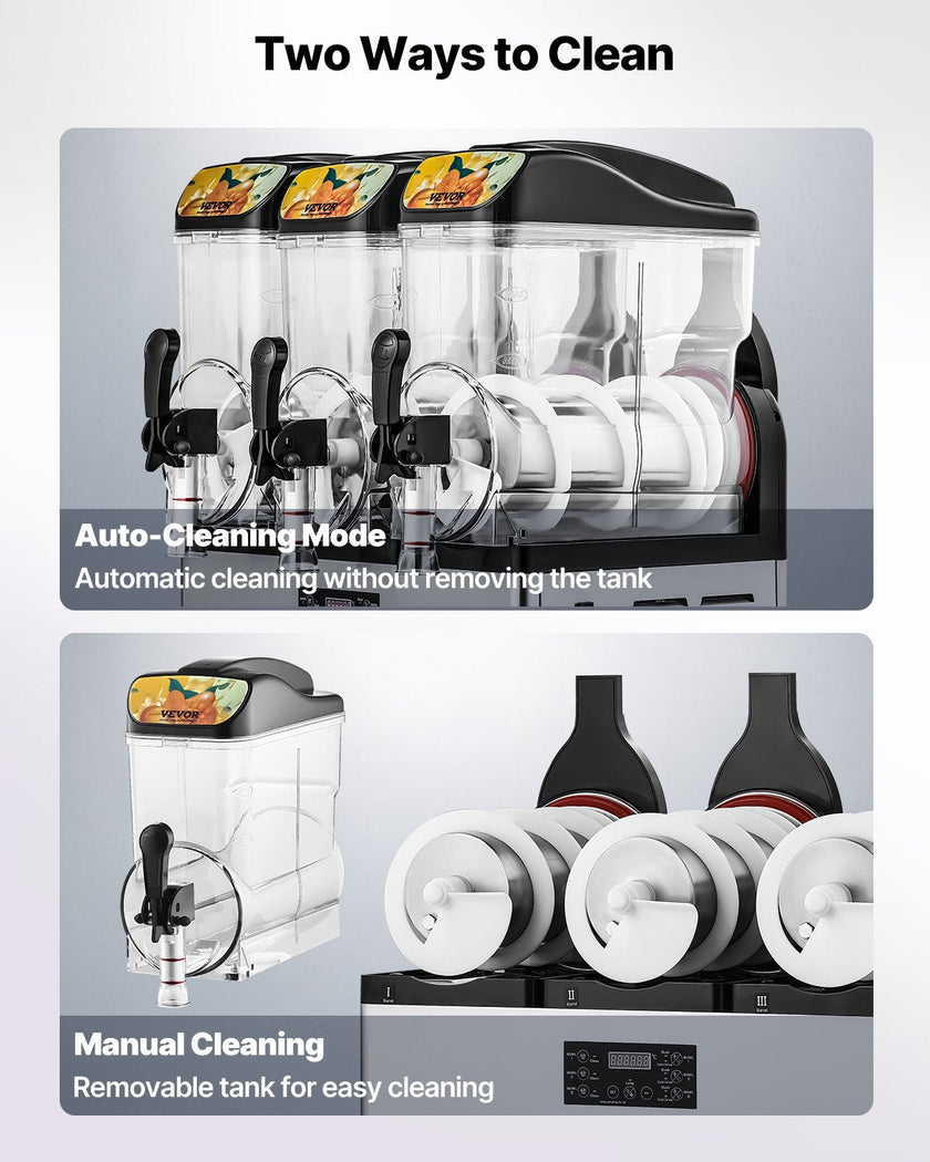 VEVOR Commercial Slushy Machine 15Lx3 Tank Margarita Smoothie Frozen Drink Maker