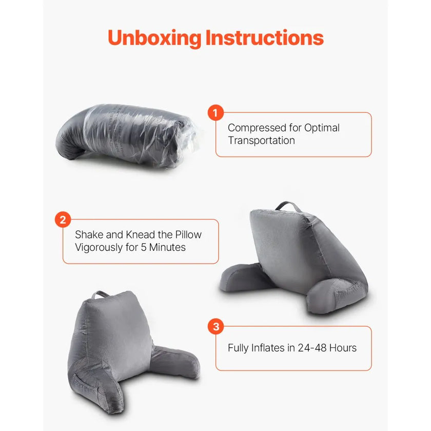 VEVOR Reading Pillow Standard Size Bed Pillow with Shredded Memory Foam Washable