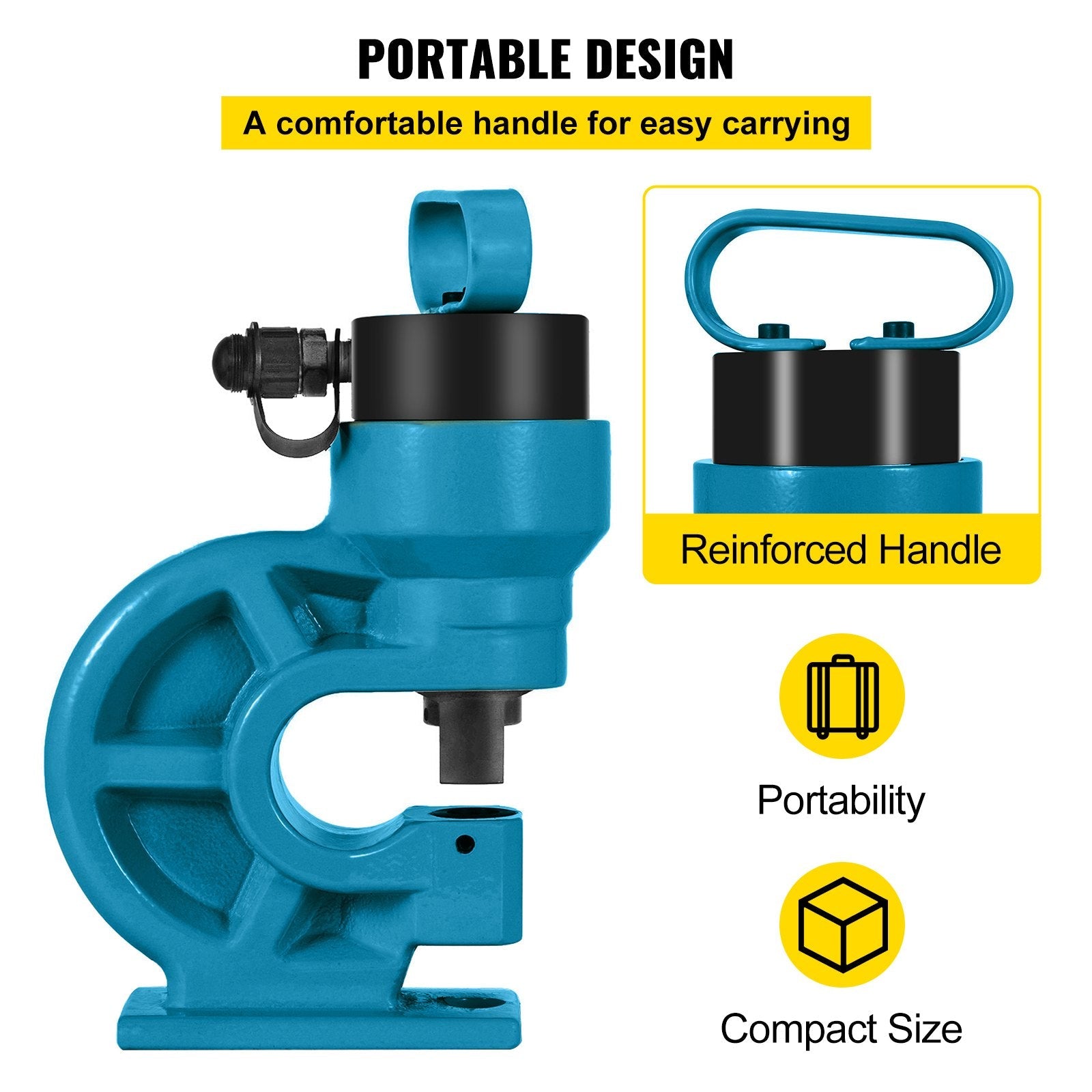 VEVOR CH-60 Hydraulic Hole Punching Tool 31T Hole Digger Force Puncher Smooth Hole Puncher for Iron Plate Copper Bar Aluminum Stainless Steel