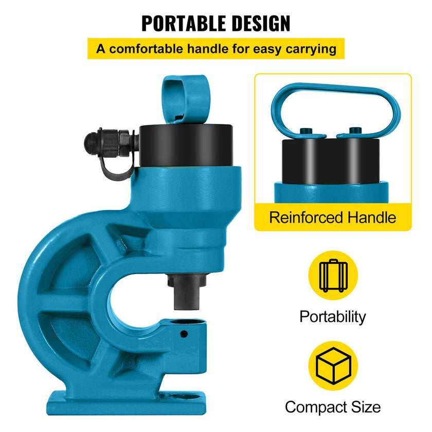 VEVOR CH-60 Hydraulic Hole Punching Tool 31T Hole Digger Force Puncher Smooth Hole Puncher for Iron Plate Copper Bar Aluminum Stainless Steel