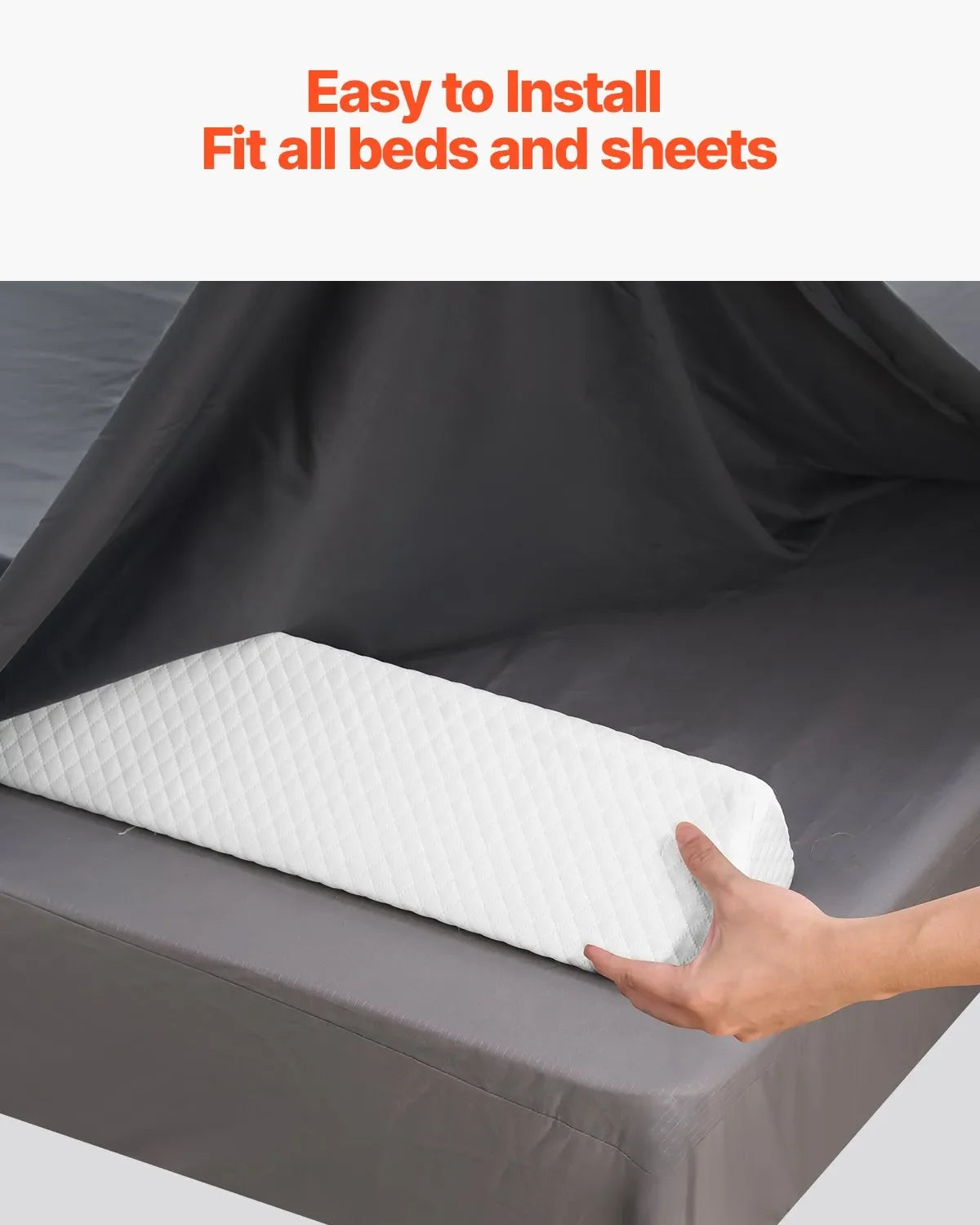 VEVOR Toddlers Bed Bumper 56 in Non-Slip Foam Bed Guard Rail Bumper Lightweight