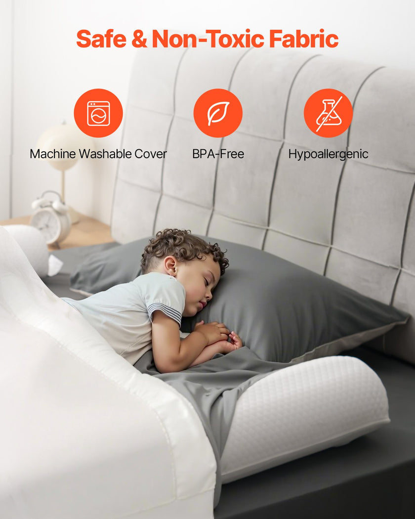 VEVOR Bed Bumper for Toddlers 52 in Inflatable Bed Guard Rail with Flap 2 Packs