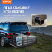 VEVOR Hitch Cargo Carrier, 60 x 24 x 14 in Folding Trailer Hitch Mounted Steel Cargo Basket, 400lbs Loading Capacity Luggage Carrier Rack with Stabilizer, Fits 2