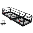 VEVOR Hitch Cargo Carrier, 60 x 24 x 14 in Folding Trailer Hitch Mounted Steel Cargo Basket, 400lbs Loading Capacity Luggage Carrier Rack with Stabilizer, Fits 2