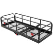 VEVOR Hitch Cargo Carrier, 60 x 24 x 14 in Folding Trailer Hitch Mounted Steel Cargo Basket, 400lbs Loading Capacity Luggage Carrier Rack with Stabilizer, Fits 2
