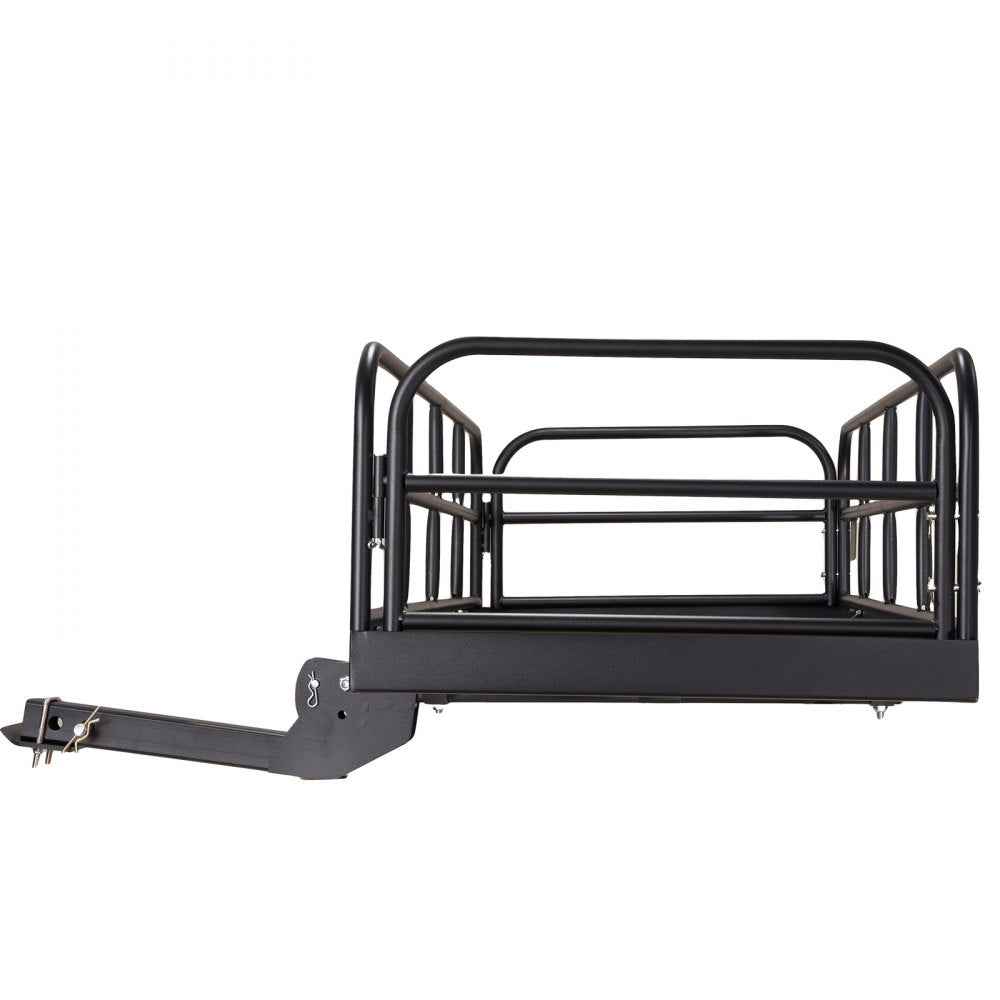 VEVOR Hitch Cargo Carrier, 60 x 24 x 14 in Folding Trailer Hitch Mounted Steel Cargo Basket, 400lbs Loading Capacity Luggage Carrier Rack with Stabilizer, Fits 2