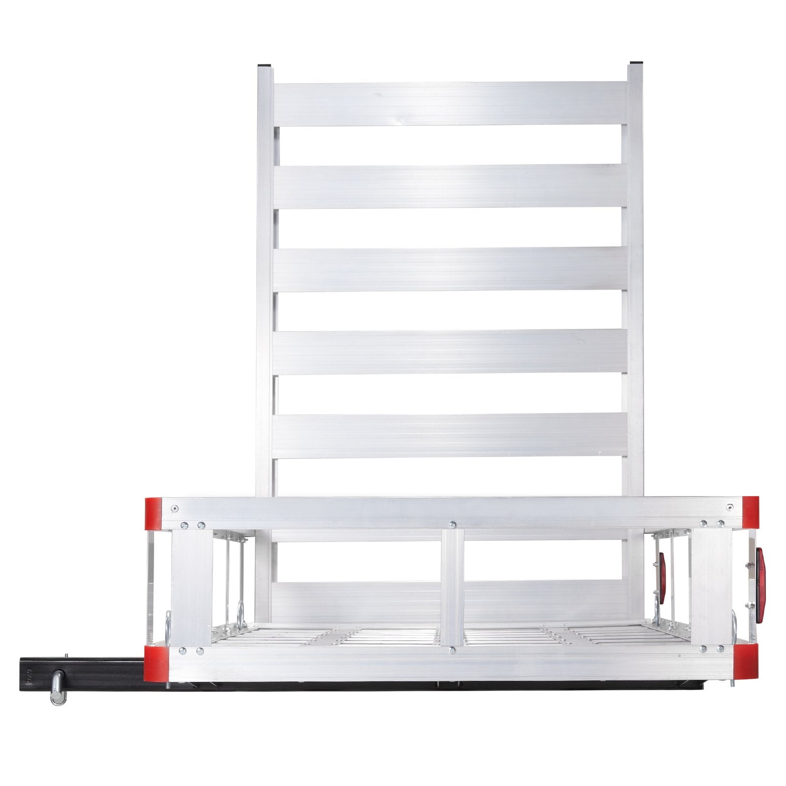 VEVOR 50 x 29.5 x 8.7 in Hitch Cargo Carrier, 500lb Capacity Trailer Hitch Mount Aluminum Cargo Basket with Folding Ramp, Luggage Carrier Rack Fits 2