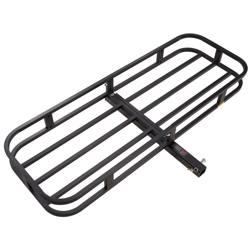 VEVOR 53 x 19 x 5 in Hitch Cargo Carrier, 500lb Capacity Trailer Hitch Mount Cargo Basket, Steel Luggage Carrier Rack Fits 2