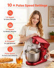 VEVOR Stand Mixer, 4.4 QT Electric Kitchen Mixer, 300W Dough-Mixer, 10 + Pulse Speeds Tilt-head Food-Mixer with Stainless Steel Bowl, Dough Hook, Whisk, Beater, for Baking, Mixing, Whipping & Kneading