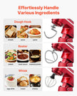 VEVOR Stand Mixer, 6 QT Electric Kitchen Mixer, 300W Dough-Mixer, 10 Speeds Tilt-head Food-Mixer with Stainless Steel Bowl, Dough Hook, Whisk, Beater, for Baking, Mixing, Whipping & Kneading, Red