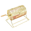 VEVOR Raffle Drum, 11.6 x Ø7.48 inch Brass Plated Raffle Ticket Spinning Cage, Holds 2500 Tickets or 100 Ping Pong Balls, Metal Lottery Spinning Drawing with Wooden Turning Handle, for Bingo Ballot Pa