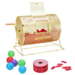 VEVOR Raffle Drum, 16.1 x Ø12 inch Brass Plated Raffle Ticket Spinning Cage, Holds 5000 Tickets or 200 Ping Pong Balls, Metal Lottery Spinning Drawing with Wooden Turning Handle, for Bingo Ballot Part