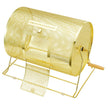 VEVOR Raffle Drum, 16.1 x Ø12 inch Brass Plated Raffle Ticket Spinning Cage, Holds 5000 Tickets or 200 Ping Pong Balls, Metal Lottery Spinning Drawing with Wooden Turning Handle, for Bingo Ballot Part