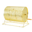 VEVOR Raffle Drum, 16.1 x Ø12 inch Brass Plated Raffle Ticket Spinning Cage, Holds 5000 Tickets or 200 Ping Pong Balls, Metal Lottery Spinning Drawing with Wooden Turning Handle, for Bingo Ballot Part