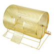 VEVOR Raffle Drum, 14.8 x Ø21.26 inch Brass Plated Raffle Ticket Spinning Cage, Holds 10000 Tickets or 300 Ping Pong Balls, Metal Lottery Spinning Drawing with Wooden Turning Handle, for Bingo Ballot