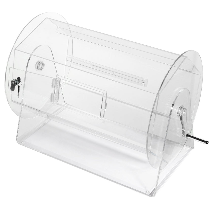 VEVOR Acrylic Raffle Drum, Holds 10000 Tickets or 300 Raffle Balls, Professional Raffle Ticket Spinning Cage with 2 Keys, Transparent Lottery Spinning Drawing, Raffle Ticket Box for Lottery Games Bing