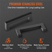 VEVOR 10 Pack Cabinet Pulls, 3.86in / 96mm Center to Center Slim Square Kitchen Cabinet Drawer, Stainless Steel Modern Kitchen Cupboard Door Handles for Kitchen Bathroom Bar Hardware Matte Black