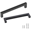 VEVOR 10 Pack Cabinet Pulls, 5.03in / 128mm Center to Center Slim Square Kitchen Cabinet Drawer, Stainless Steel Modern Kitchen Cupboard Door Handles for Kitchen Bathroom Bar Hardware Matte Black