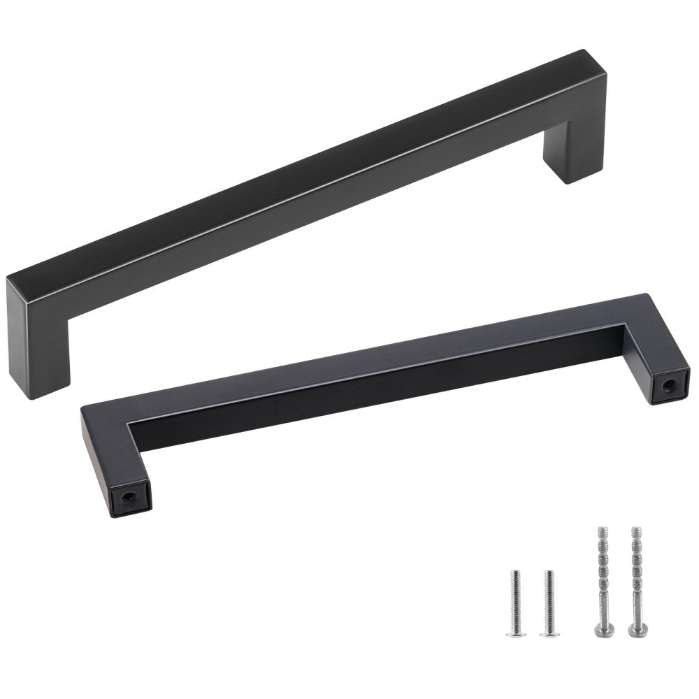 VEVOR 10 Pack Cabinet Pulls, 5.03in / 128mm Center to Center Slim Square Kitchen Cabinet Drawer, Stainless Steel Modern Kitchen Cupboard Door Handles for Kitchen Bathroom Bar Hardware Matte Black