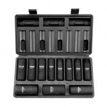 VEVOR 360 Degree Swivel Impact Sockets Set 14pcs 6-Point 3/8in Drive Socket Set