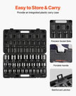 VEVOR Impact Socket Set 3/4 Inches 29 Piece Impact Sockets, 6-Point Sockets, Rugged Construction, CR-M0, 3/4 Inches Drive Socket Set Impact SAE 3/4 inch - 2-1/2 inch, with a Storage Cage