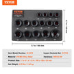 VEVOR Impact Sockets Set 15pcs 6-Point 3/8