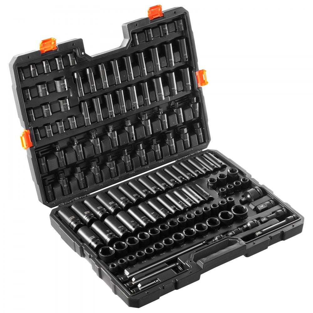 VEVOR Impact Sockets Set 130PCS 6-Point 3/8