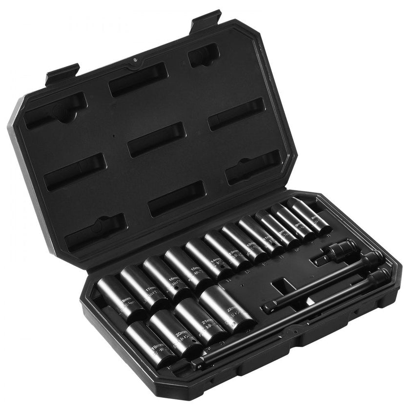 VEVOR Impact Sockets Set 18pcs 6-Point 3/8