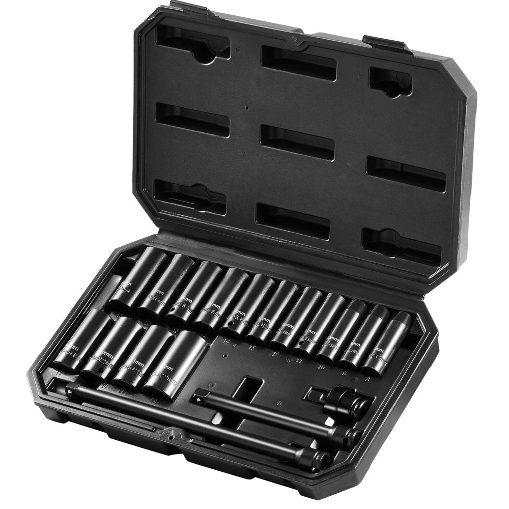 VEVOR Impact Sockets Set 18pcs 6-Point 3/8