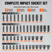 VEVOR Impact Sockets Set 55pcs 6-Point 1/4