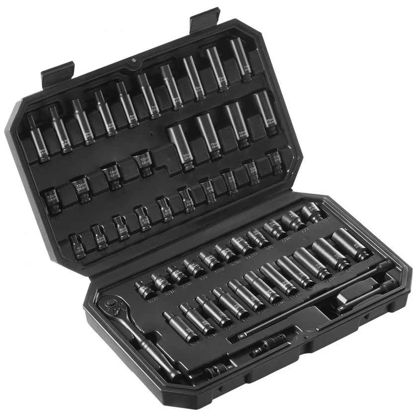 VEVOR Impact Sockets Set 55pcs 6-Point 1/4