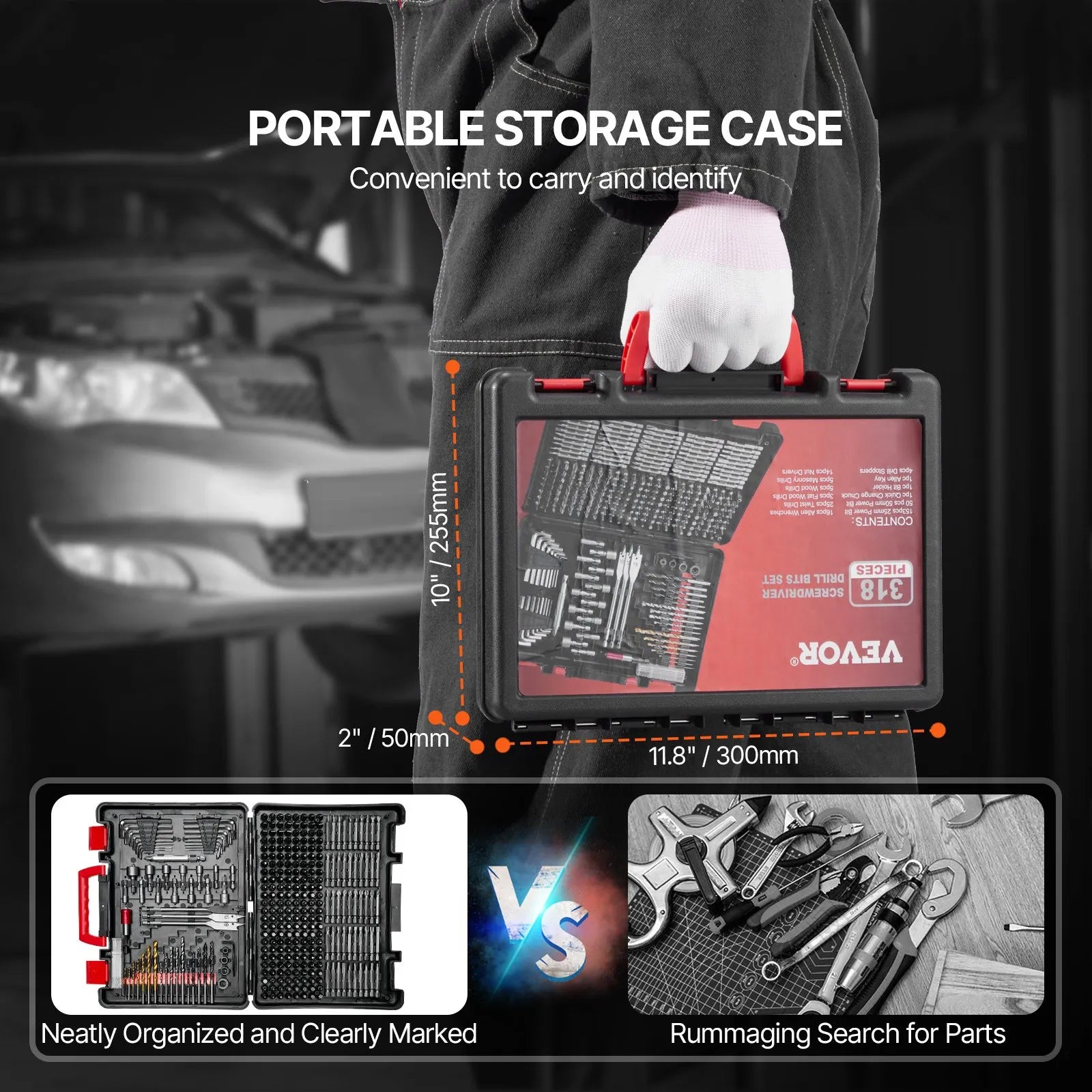 VEVOR Drill Bit Set 318PCS Screwdriver Bit Set with Carrying Case Multi-purpose