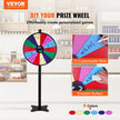 VEVOR 24 inch Spinning Prize Wheel, 14 Slots Spinning Wheel, Roulette Wheel with a Dry Erase and 2 Markers, Tabletop or Floor Standing Win Fortune Spin Games in Party Pub Trade Show Carnival