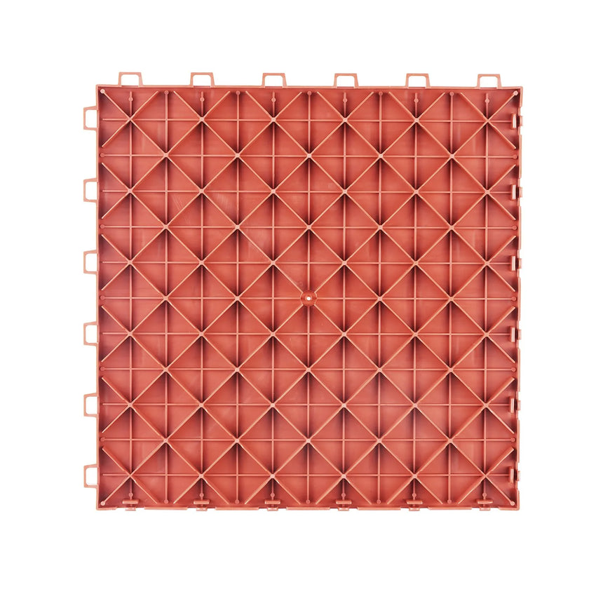 VEVOR Garage Tiles Interlocking, 12 x 12 x 0.53 inch 50 Pack Garage Floor Covering Tiles, Non-Slip Double-Sided Texture Garage Flooring Tiles, for Garages, Basements, Repair Shops, Red
