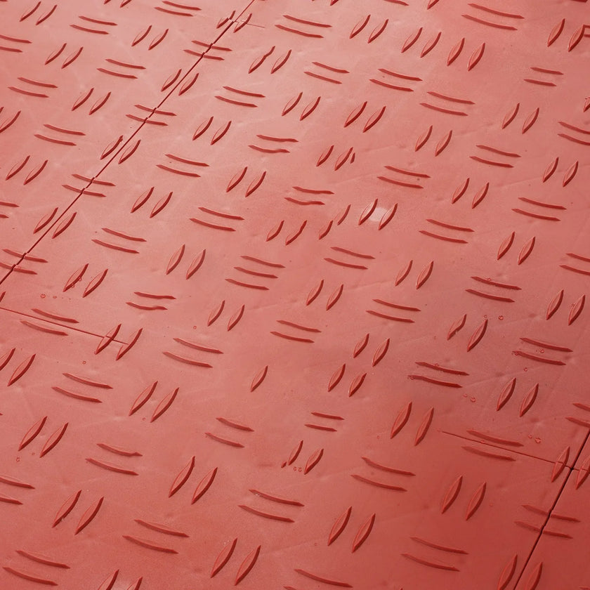 VEVOR Garage Tiles Interlocking, 12 x 12 x 0.53 inch 50 Pack Garage Floor Covering Tiles, Non-Slip Double-Sided Texture Garage Flooring Tiles, for Garages, Basements, Repair Shops, Red